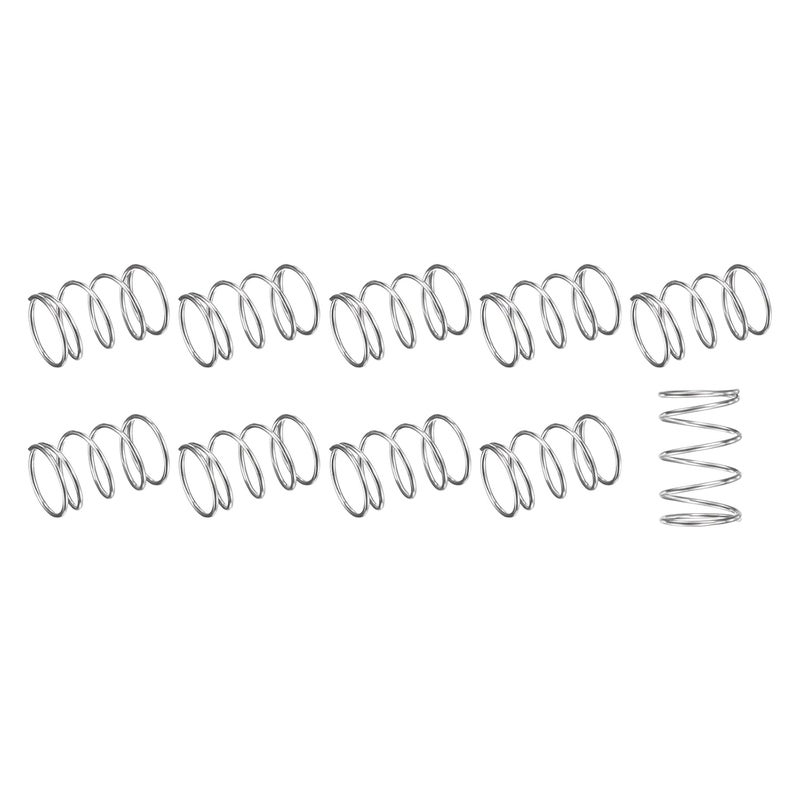 METALLIXITY Compression Springs (0.6x10mm OD,10mm Free Length) 10Pcs, 304 Stainless Steel Extension Spring - for Shop Home Repairs, DIY Projects, Silver Tone - Image 1